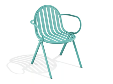 MELIK - Stackable powder coated steel chair with armrests by BABEL D - view 2